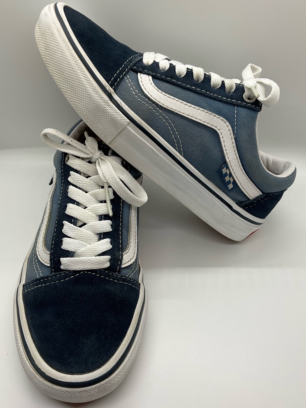 VANS Off The Wall Old Skool Skateboard Sneaker Navy Suede Classic Youth Boys 5